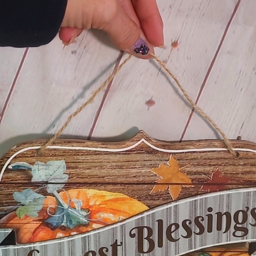 Pair Hobby Lobby Thanksgiving Harvest Fall Pumpkin Sunflower Hanging Wall Decor - Picture 7 of 14